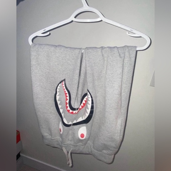 Grey Bape Shark Sweatpants - Picture 1 of 6